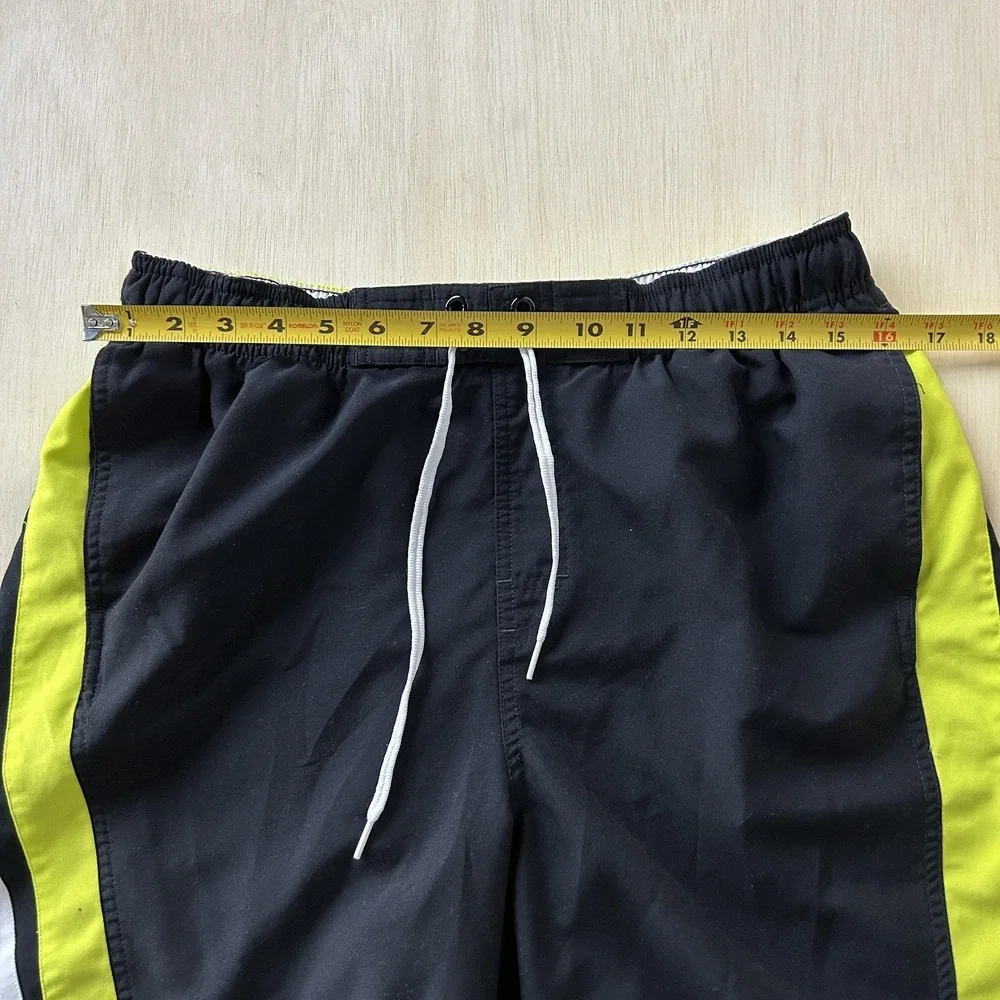 Nike Swim‎ Shorts Mens Large Black Colorblock Mesh Lined Drawstring Trunks Beach